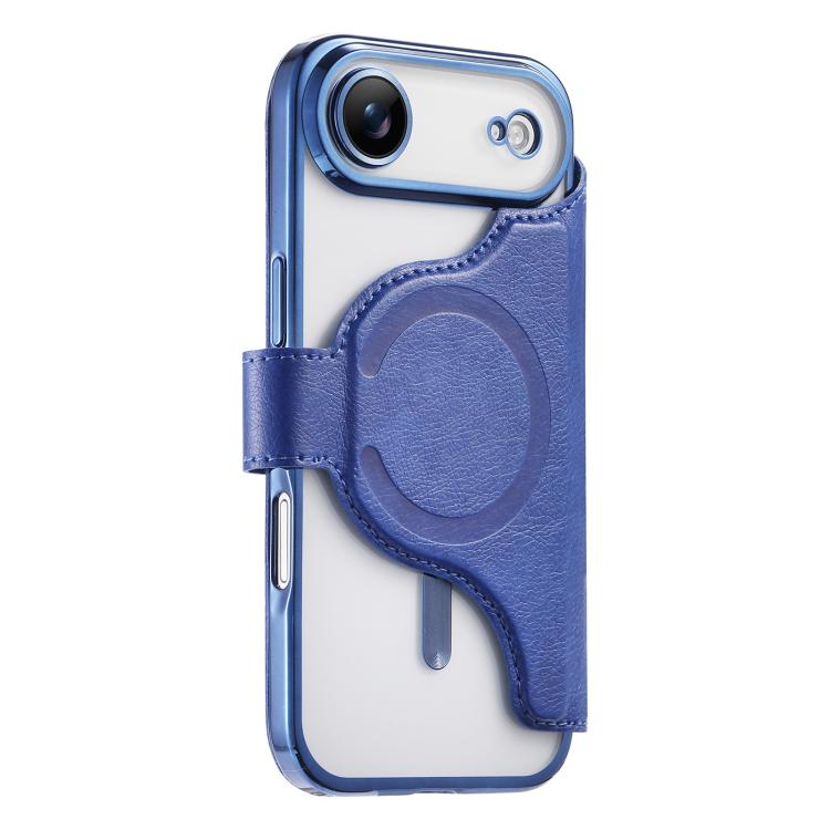 For iPhone Air Splitable Electroplated MagSafe RFID Anti-theft Leather Phone Case with Lens Film