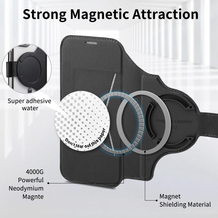 For iPhone Air Splitable Electroplated MagSafe RFID Anti-theft Leather Phone Case with Lens Film