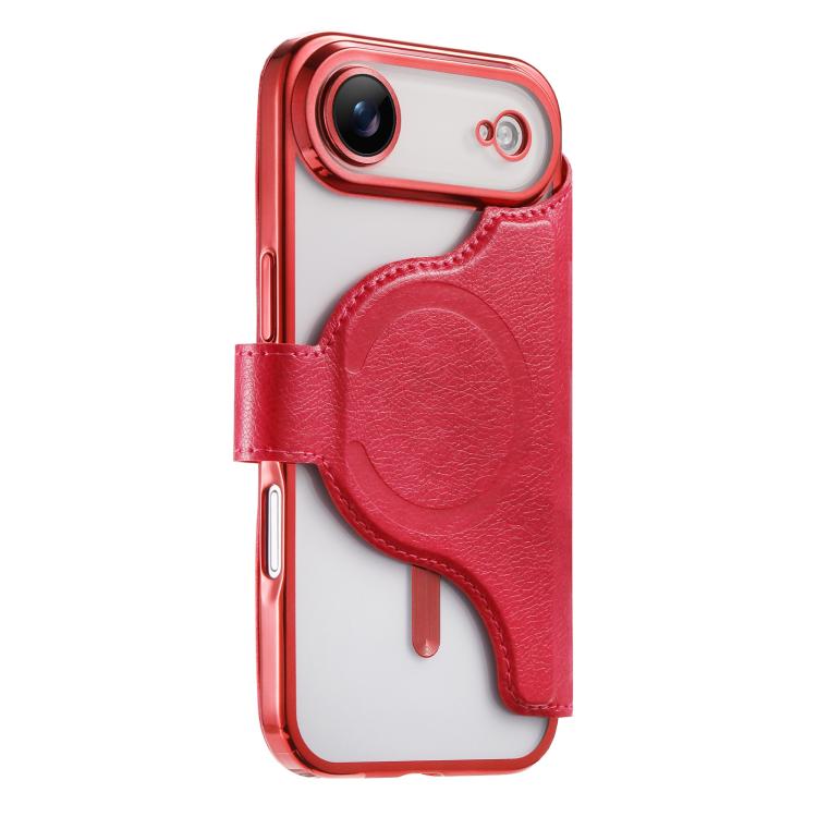 For iPhone Air Splitable Electroplated MagSafe RFID Anti-theft Leather Phone Case with Lens Film