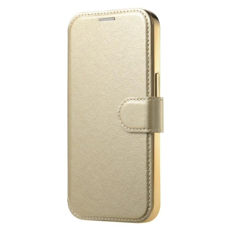 For iPhone Air Splitable Electroplated MagSafe RFID Anti-theft Leather Phone Case with Lens Film