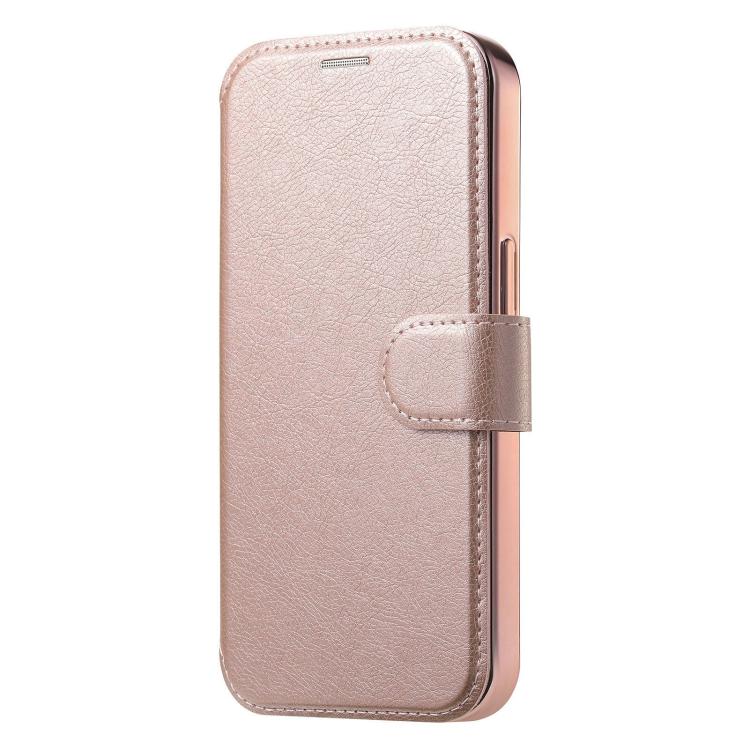 For iPhone 16 Pro Max Splitable Electroplated MagSafe RFID Anti-theft Leather Phone Case with Lens Film