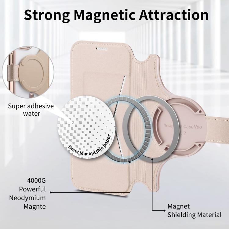 For iPhone 16 Splitable Electroplated MagSafe RFID Anti-theft Leather Phone Case with Lens Film