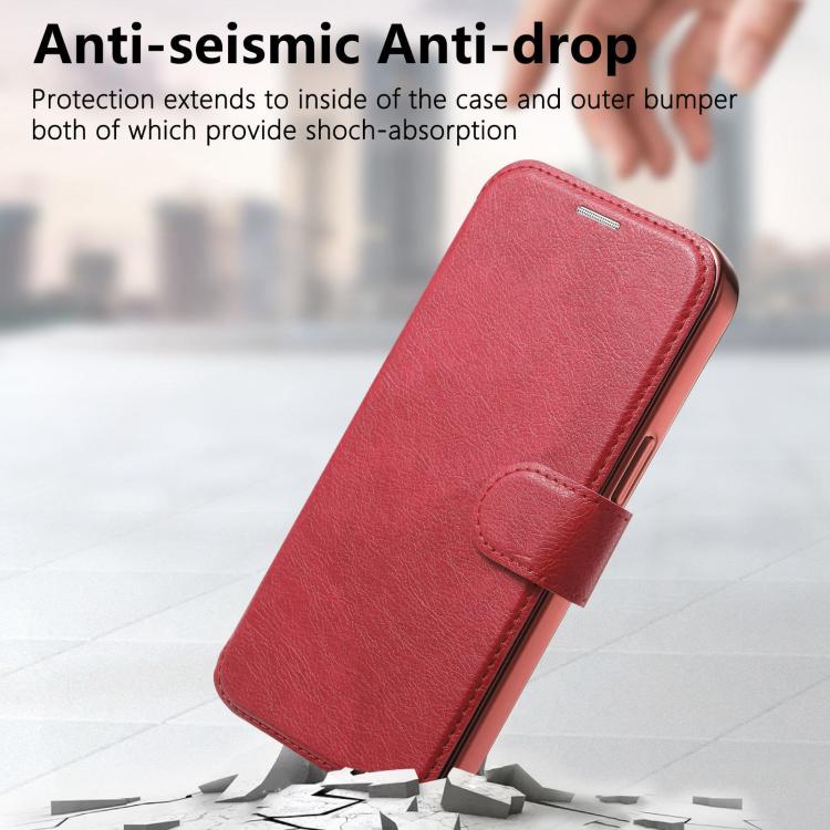 For iPhone 15 Pro Splitable Electroplated MagSafe RFID Anti-theft Leather Phone Case with Lens Film