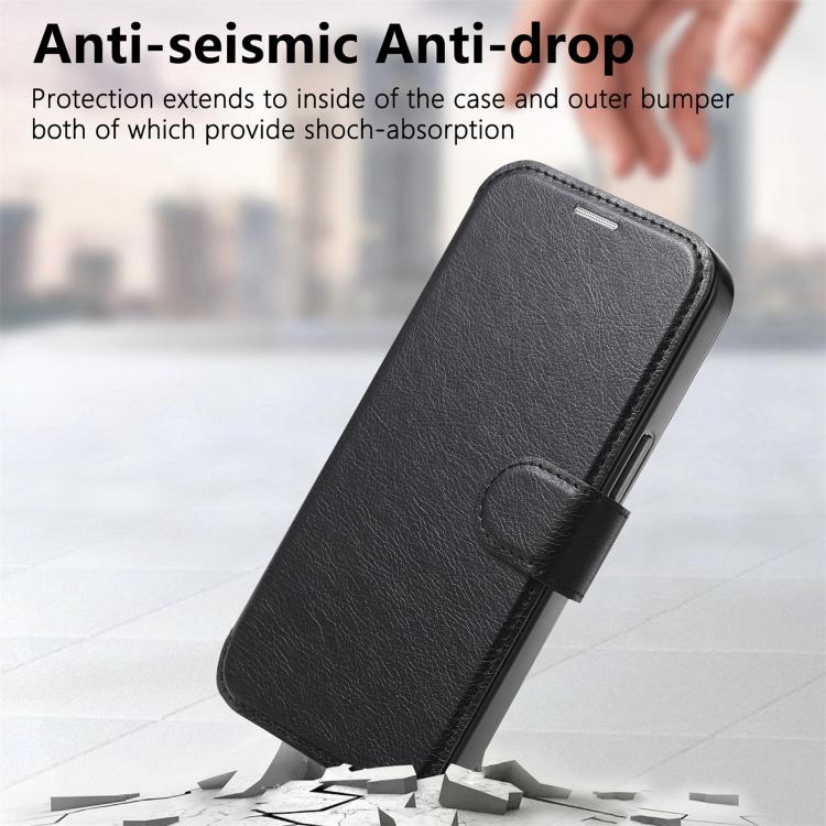 For iPhone 14 Plus Splitable Electroplated MagSafe RFID Anti-theft Leather Phone Case with Lens Film
