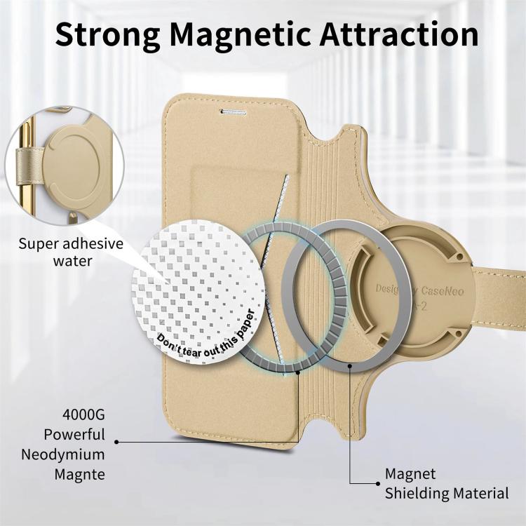 For iPhone 14 Plus Splitable Electroplated MagSafe RFID Anti-theft Leather Phone Case with Lens Film
