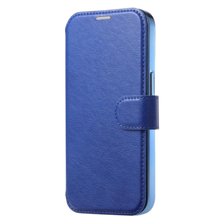 For iPhone 14 Pro Max Splitable Electroplated MagSafe RFID Anti-theft Leather Phone Case with Lens Film