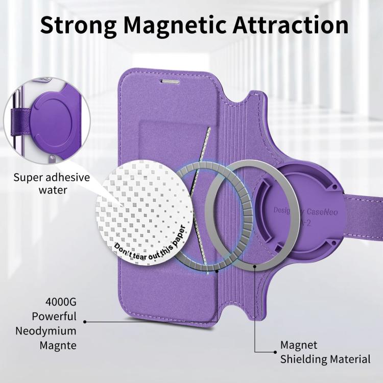 For iPhone 14 Pro Max Splitable Electroplated MagSafe RFID Anti-theft Leather Phone Case with Lens Film