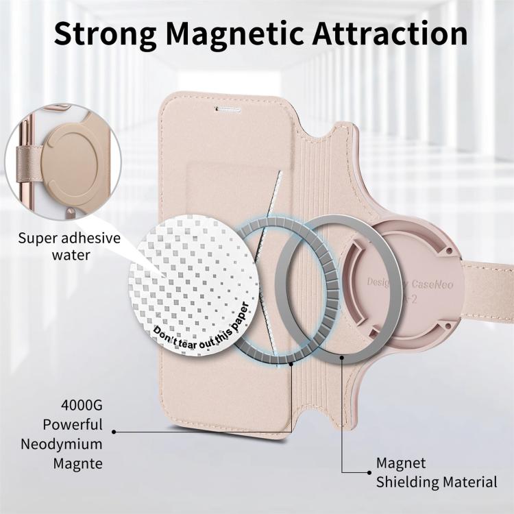 For iPhone 12 Splitable Electroplated MagSafe RFID Anti-theft Leather Phone Case with Lens Film