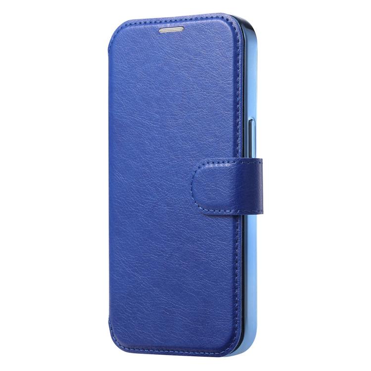 For iPhone 12 Splitable Electroplated MagSafe RFID Anti-theft Leather Phone Case with Lens Film