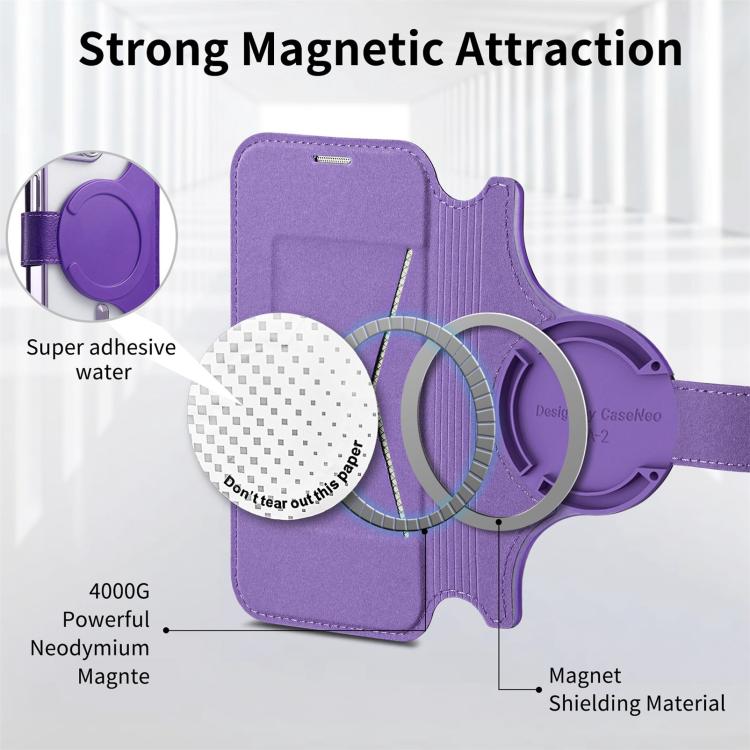 For iPhone 12 Splitable Electroplated MagSafe RFID Anti-theft Leather Phone Case with Lens Film