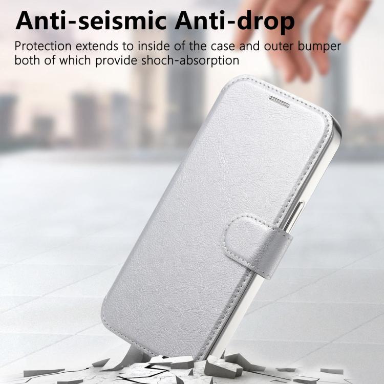 For iPhone 12 Pro Splitable Electroplated MagSafe RFID Anti-theft Leather Phone Case with Lens Film
