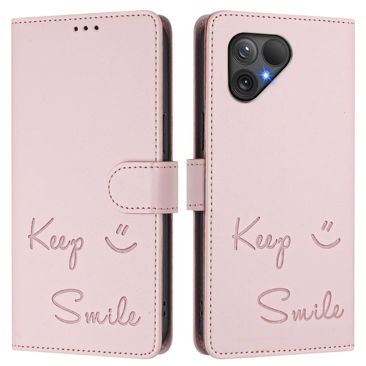 For Fairphone 5 Smile Embossing RFID Leather Phone Case