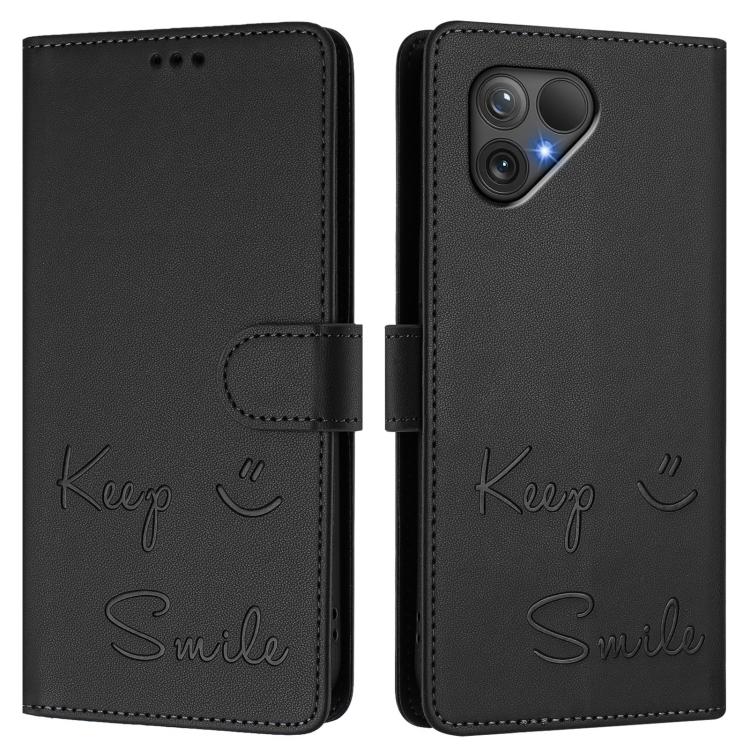 For Fairphone 5 Smile Embossing RFID Leather Phone Case
