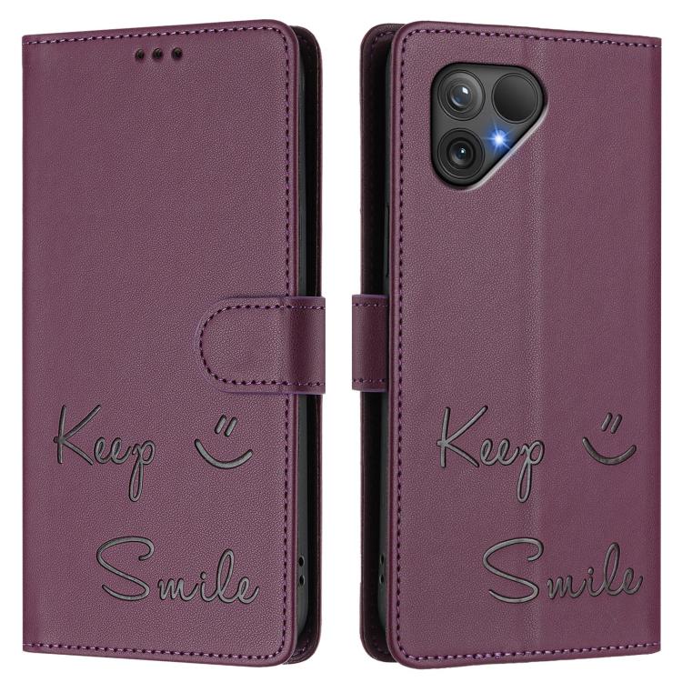 For Fairphone 5 Smile Embossing RFID Leather Phone Case