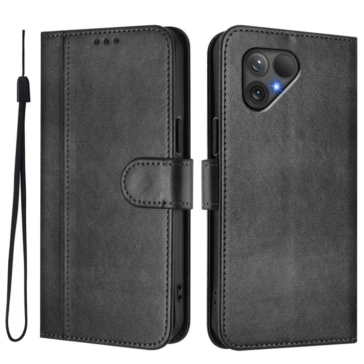 For Fairphone 5 Line Splicing Buckle Retro Leather Phone Case