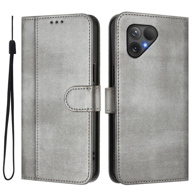 For Fairphone 5 Line Splicing Buckle Retro Leather Phone Case