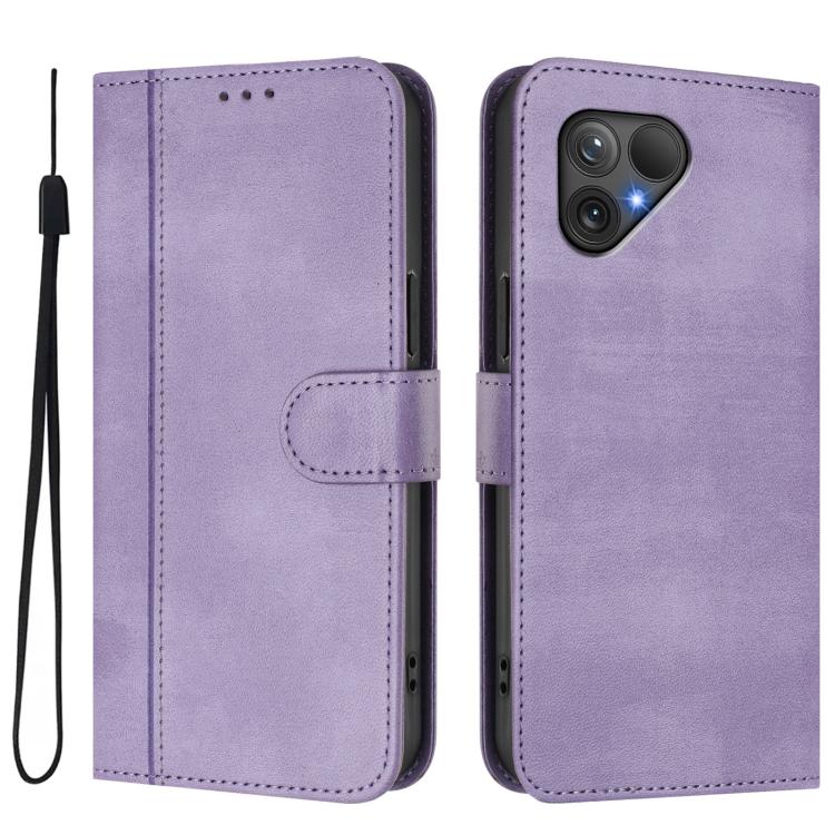For Fairphone 5 Line Splicing Buckle Retro Leather Phone Case