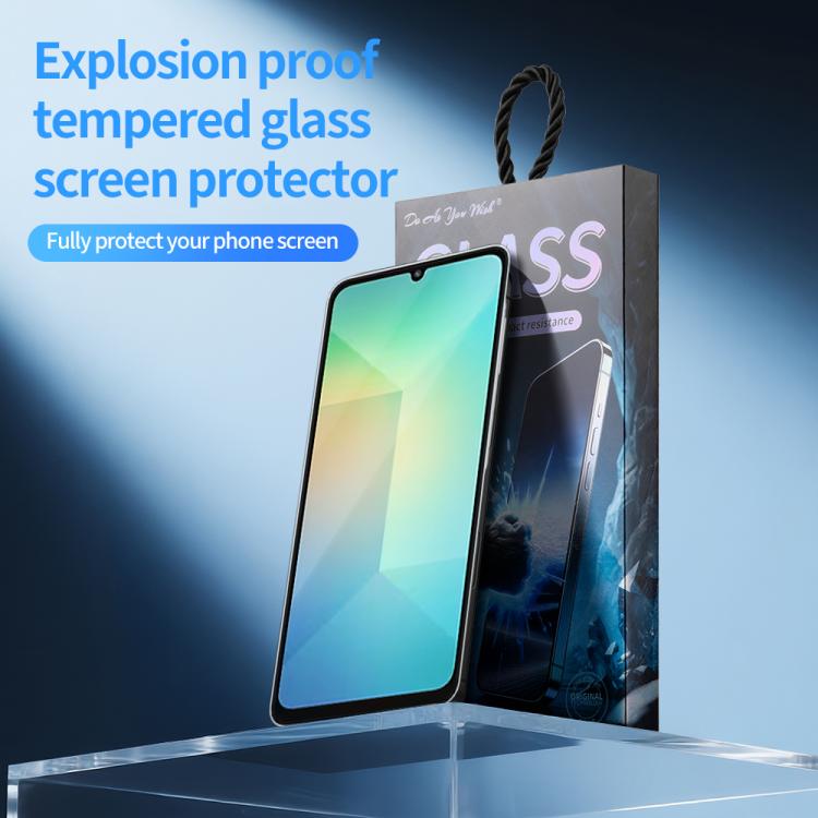 For Samsung Galaxy A06 5G Do As You Wish Silk Screen Printed HD Tempered Glass Film - Black