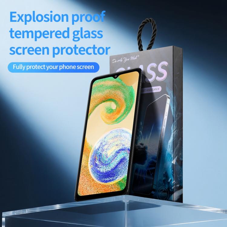 For Samsung Galaxy A04 / A04e / A04s Do As You Wish Silk Screen Printed HD Tempered Glass Film - Black
