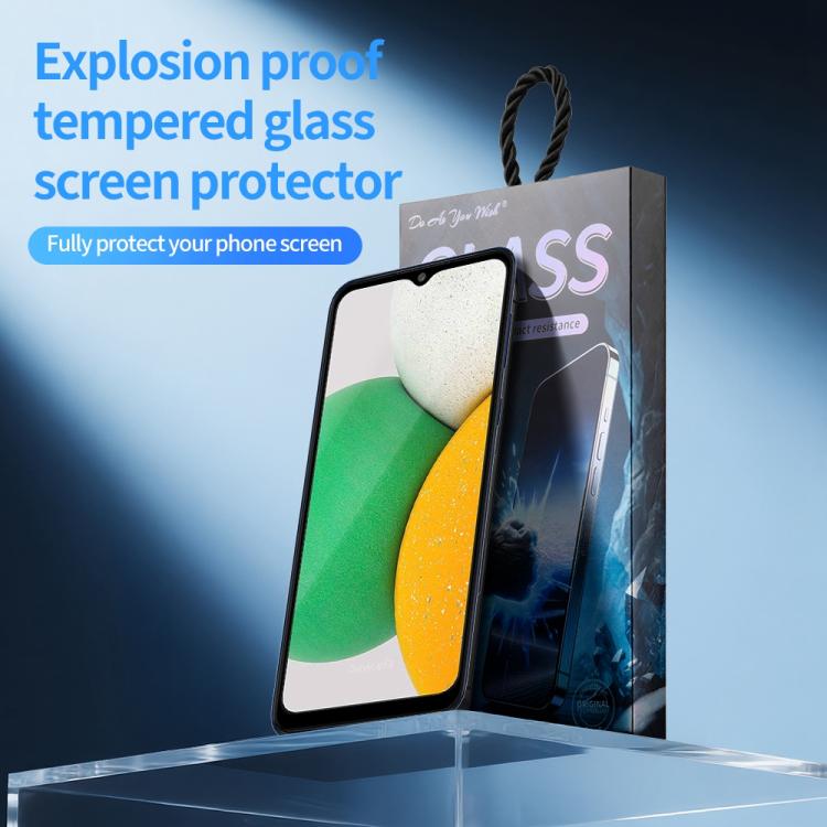 For Samsung Galaxy A03 / A03s Do As You Wish Silk Screen Printed HD Tempered Glass Film - Black