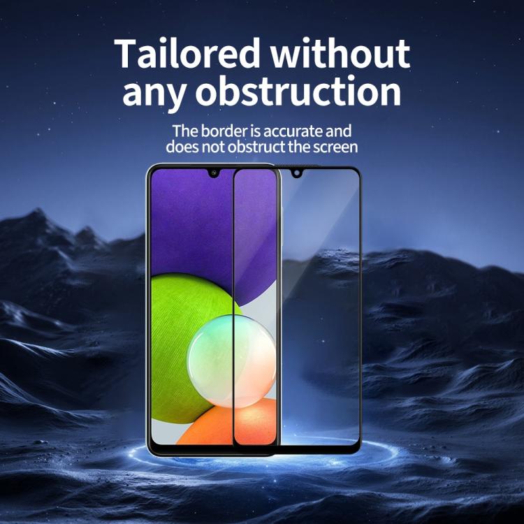 For Samsung Galaxy A22 4G Do As You Wish Silk Screen Printed HD Tempered Glass Film - Black