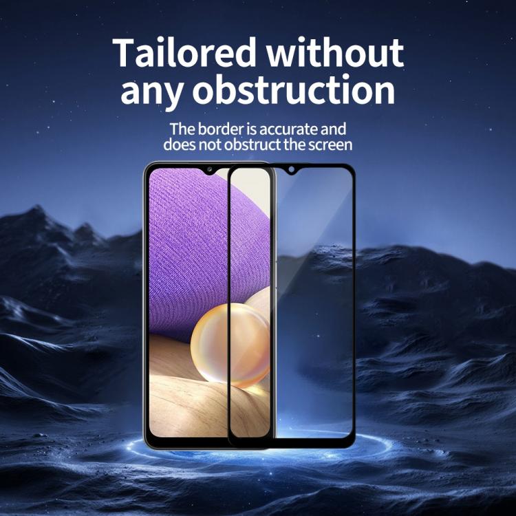 For Samsung Galaxy A32 5G Do As You Wish Silk Screen Printed HD Tempered Glass Film - Black