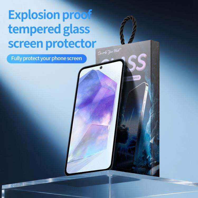For Samsung Galaxy A55 5G Do As You Wish Silk Screen Printed HD Tempered Glass Film - Black