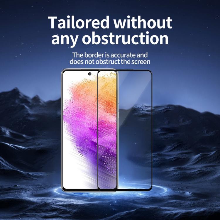 For Samsung Galaxy A73 Do As You Wish Silk Screen Printed HD Tempered Glass Film - Black
