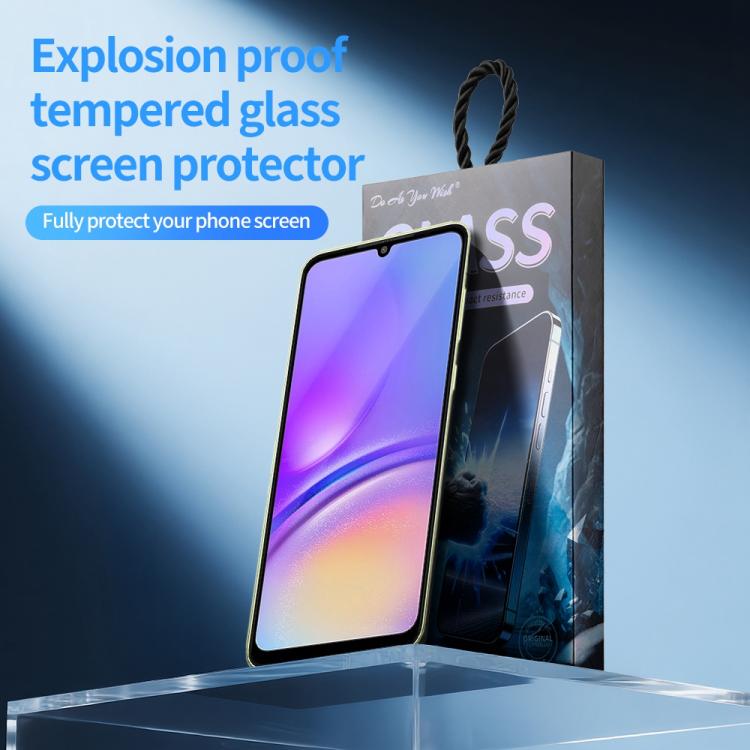 For Samsung Galaxy F05 Do As You Wish Silk Screen Printed HD Tempered Glass Film - Black