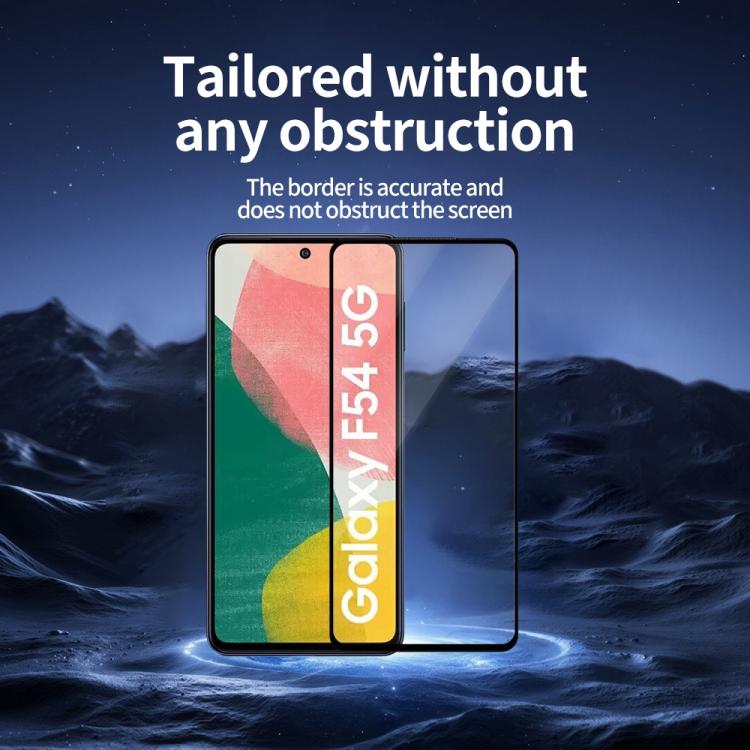 For Samsung Galaxy F54 Do As You Wish Silk Screen Printed HD Tempered Glass Film - Black