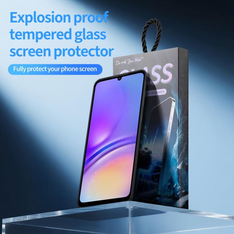 For Samsung Galaxy M05 Do As You Wish Silk Screen Printed HD Tempered Glass Film - Black