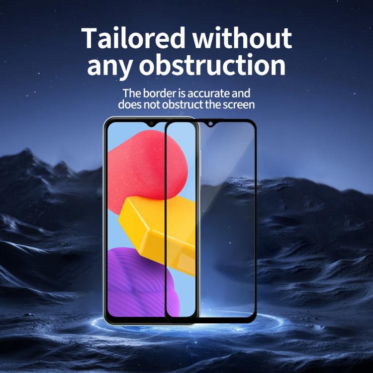 For Samsung Galaxy M12 4G / M13 Do As You Wish Silk Screen Printed HD Tempered Glass Film - Black