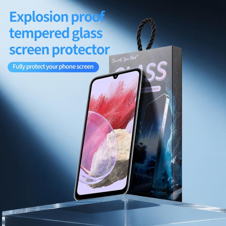 For Samsung Galaxy M34 5G Do As You Wish Silk Screen Printed HD Tempered Glass Film - Black