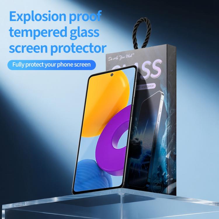 For Samsung Galaxy M51 / M52 5G Do As You Wish Silk Screen Printed HD Tempered Glass Film - Black