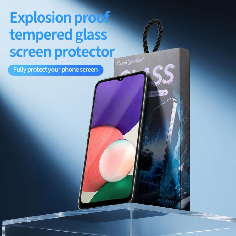 For Samsung Galaxy A22 5G 5pcs / Pack Do As You Wish Silk Screen Printed HD Tempered Glass Film - Black
