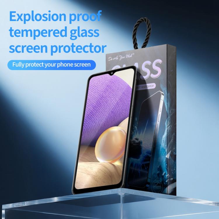 For Samsung Galaxy A32 5G 5pcs / Pack Do As You Wish Silk Screen Printed HD Tempered Glass Film - Black
