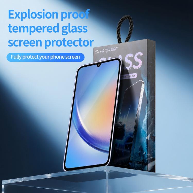 For Samsung Galaxy A34 5G 5pcs / Pack Do As You Wish Silk Screen Printed HD Tempered Glass Film - Black