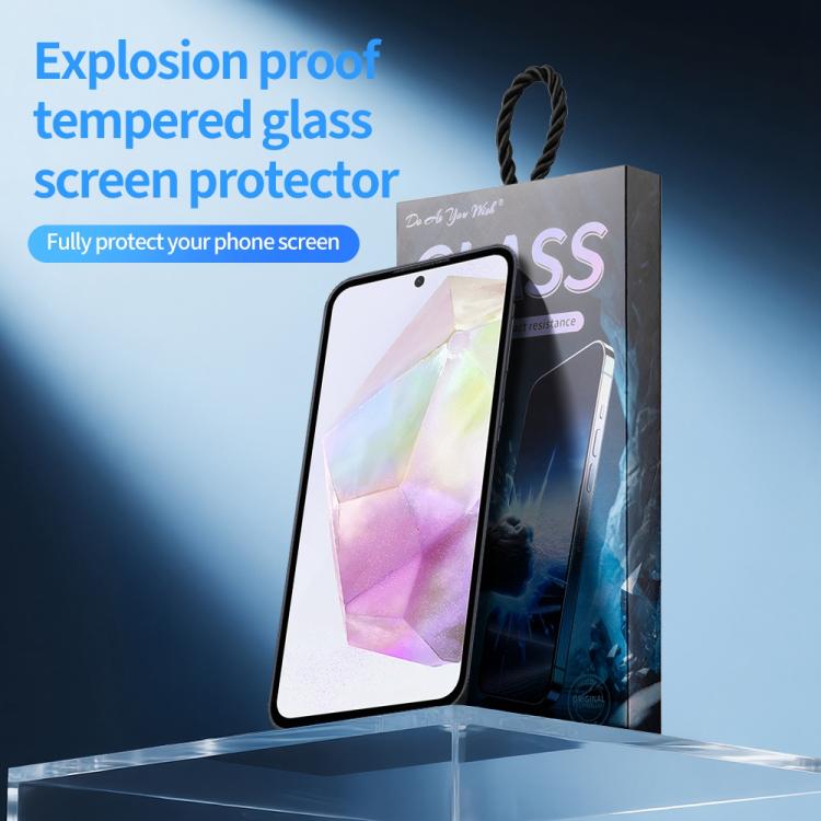 For Samsung Galaxy A35 5G 5pcs / Pack Do As You Wish Silk Screen Printed HD Tempered Glass Film - Black