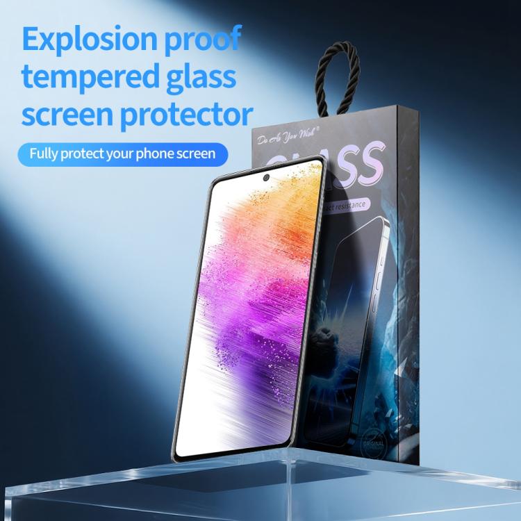 For Samsung Galaxy A73 5pcs / Pack Do As You Wish Silk Screen Printed HD Tempered Glass Film - Black