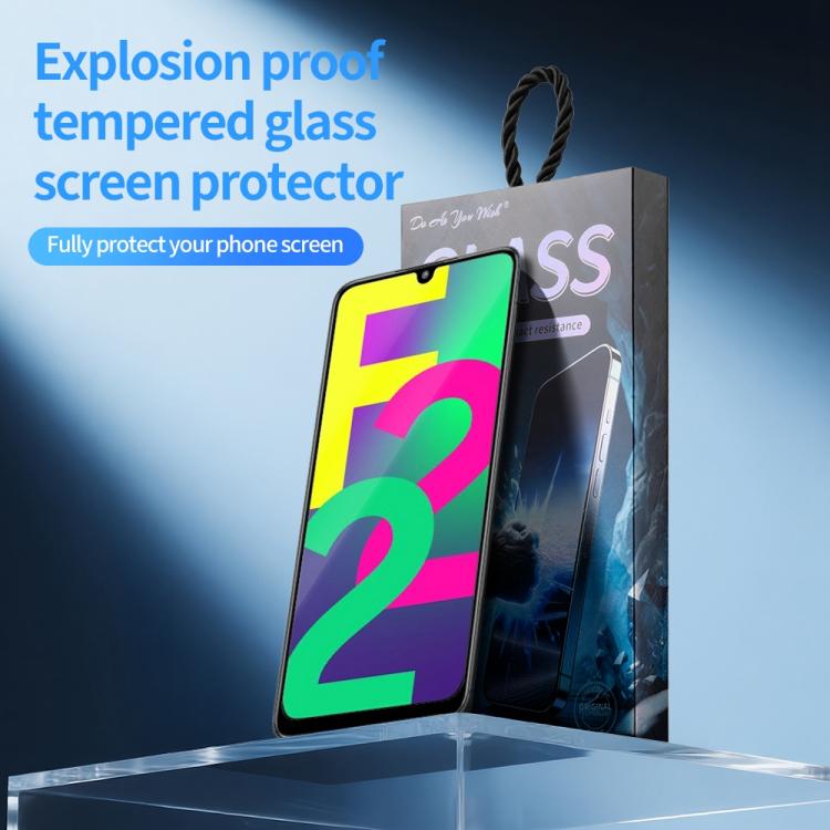 For Samsung Galaxy F22 5pcs / Pack Do As You Wish Silk Screen Printed HD Tempered Glass Film - Black