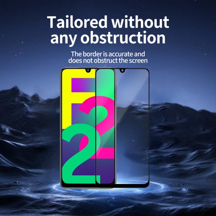 For Samsung Galaxy F22 5pcs / Pack Do As You Wish Silk Screen Printed HD Tempered Glass Film - Black