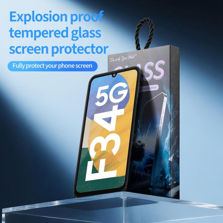 For Samsung Galaxy F34 5G 5pcs / Pack Do As You Wish Silk Screen Printed HD Tempered Glass Film - Black
