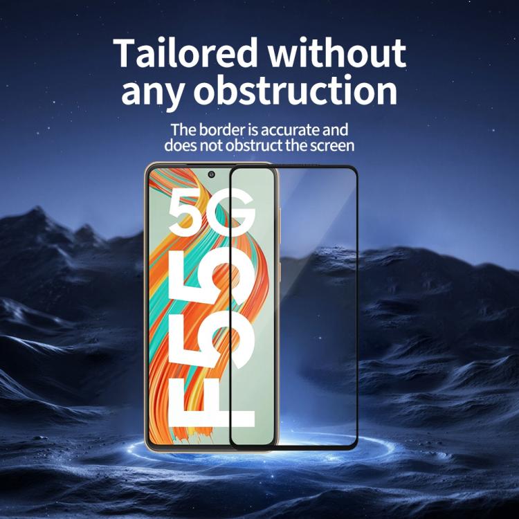For Samsung Galaxy F55 5pcs / Pack Do As You Wish Silk Screen Printed HD Tempered Glass Film - Black