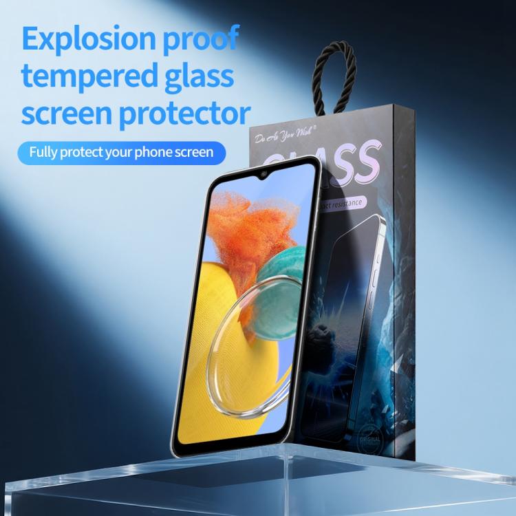 For Samsung Galaxy M14 5G 5pcs / Pack Do As You Wish Silk Screen Printed HD Tempered Glass Film - Black
