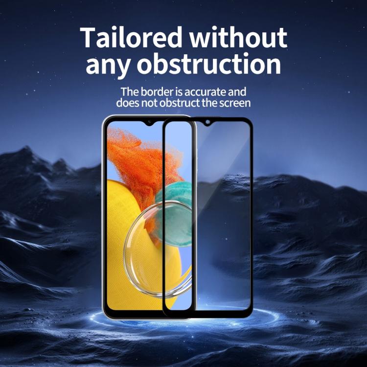 For Samsung Galaxy M14 5G 5pcs / Pack Do As You Wish Silk Screen Printed HD Tempered Glass Film - Black