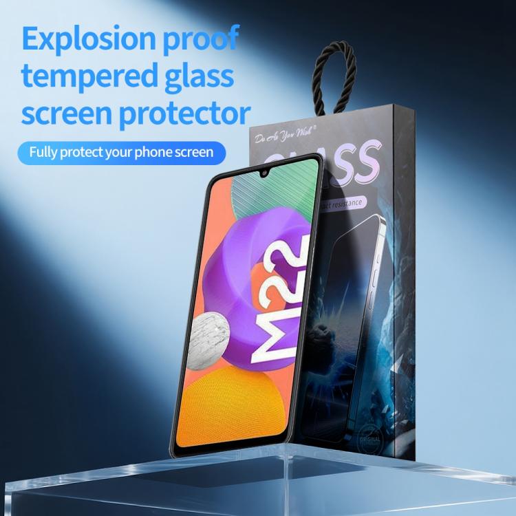 For Samsung Galaxy M22 5pcs / Pack Do As You Wish Silk Screen Printed HD Tempered Glass Film - Black
