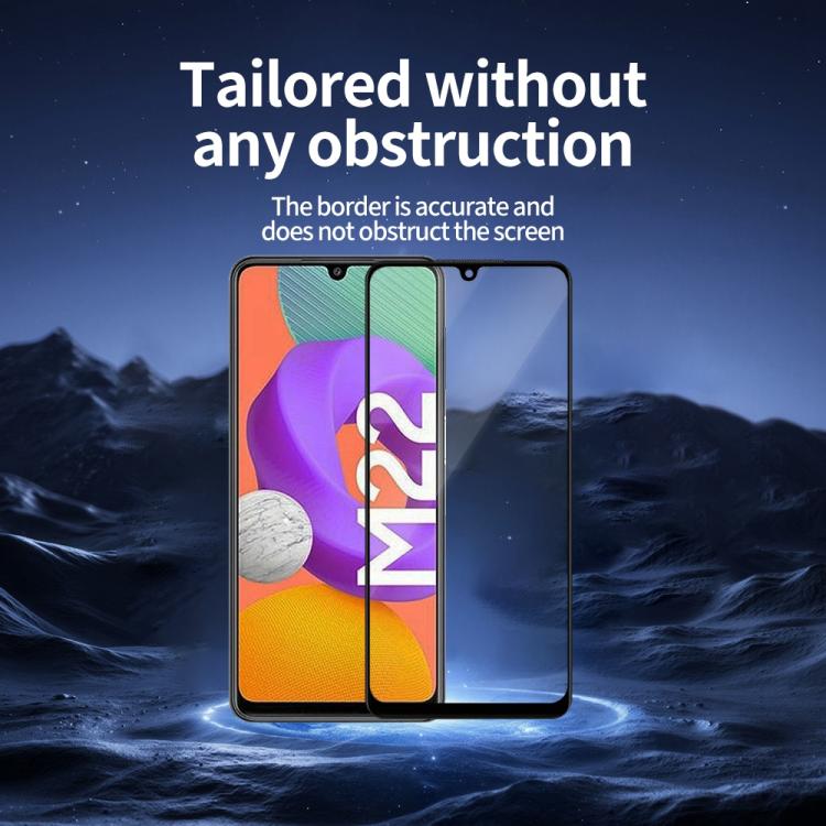 For Samsung Galaxy M22 5pcs / Pack Do As You Wish Silk Screen Printed HD Tempered Glass Film - Black