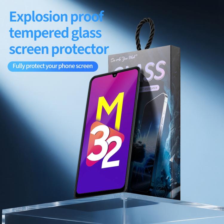 For Samsung Galaxy M32 4G 5pcs / Pack Do As You Wish Silk Screen Printed HD Tempered Glass Film - Black