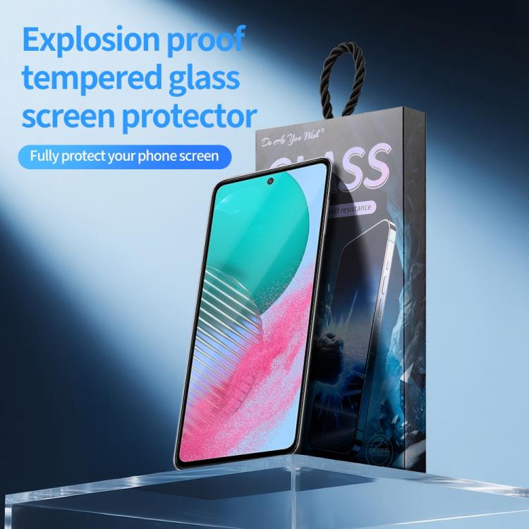 For Samsung Galaxy M54 5G 5pcs / Pack Do As You Wish Silk Screen Printed HD Tempered Glass Film - Black