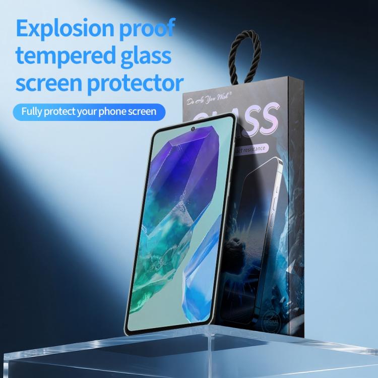 For Samsung Galaxy M55 5G 5pcs / Pack Do As You Wish Silk Screen Printed HD Tempered Glass Film - Black